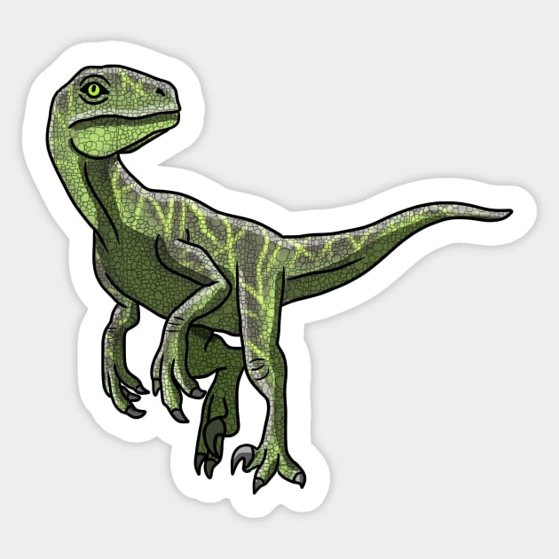 Velociraptor dinosaur Sticker by Artbychb